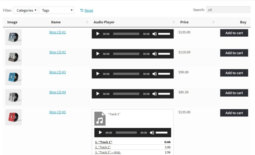 WooCommerce audio store
