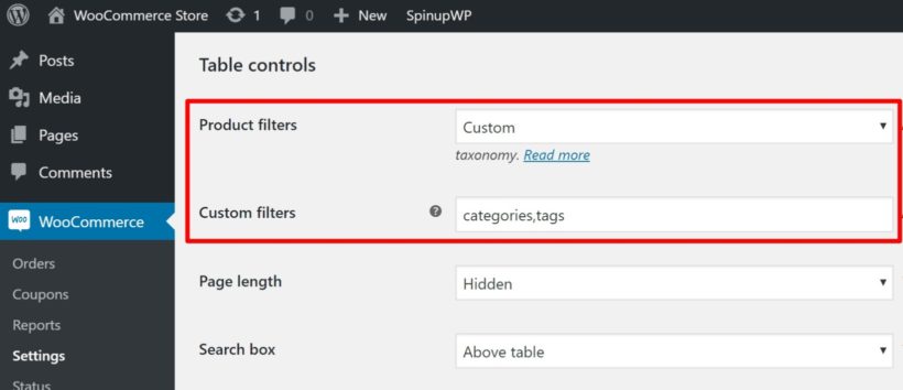 Search filters