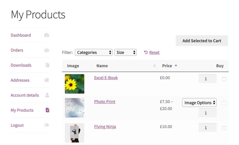 WooCommerce display previous orders by logged in user plugin