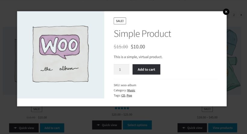 WooCommerce quick view pro example