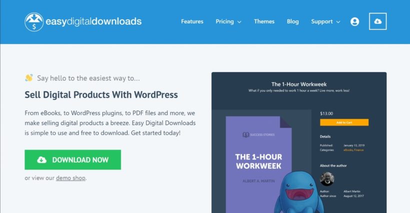 Easy Digital Downloads shopping cart for WordPress