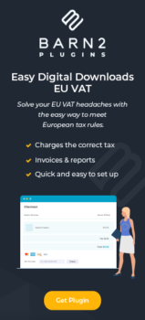 Easy Digital Downloads EU VAT banner portrait
