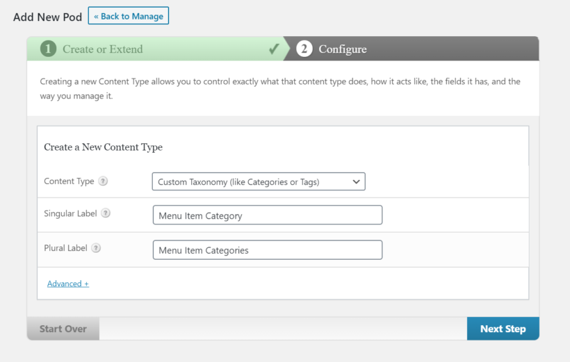 Create a new taxonomy pod using the Pods plugin.