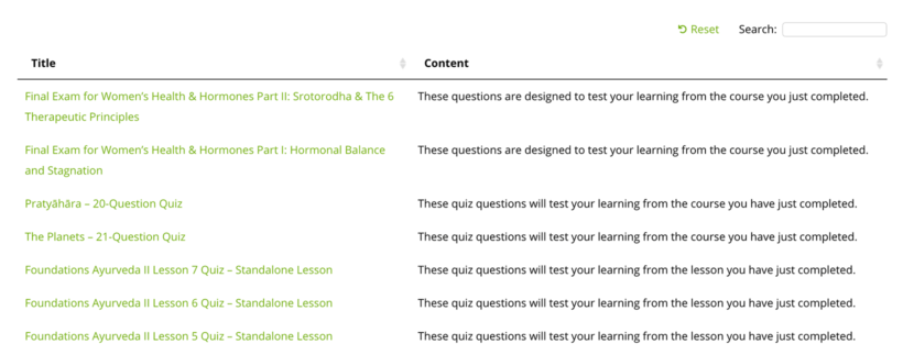 List LearnDash Quizzes WordPress plugin