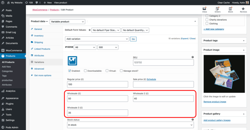 WooCommerce product wholesale price