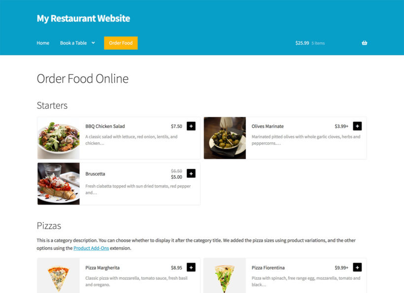 WooCommerce Restaurant Food Order Form