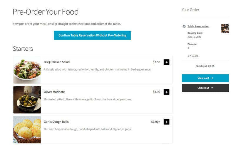 WooCommerce pre-order restaurant food plugin