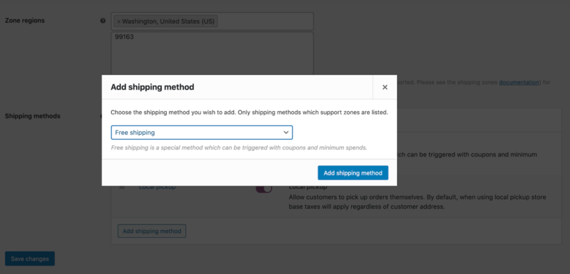 Add shipping method in WooCommerce