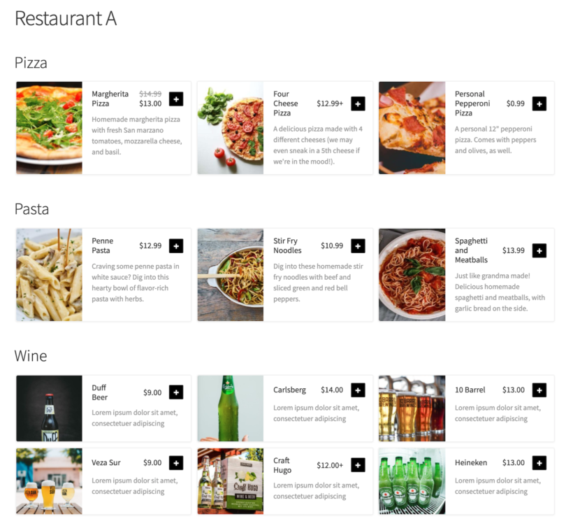 Restaurant ordering system