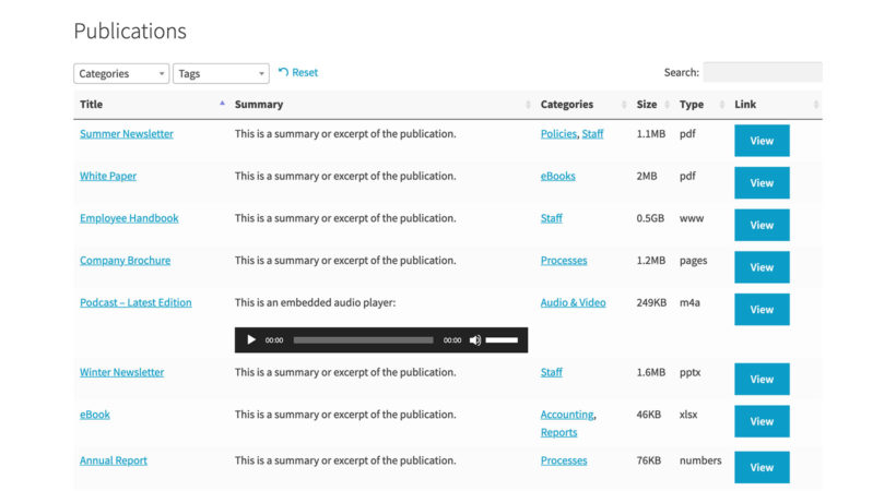 WordPress Publications Library