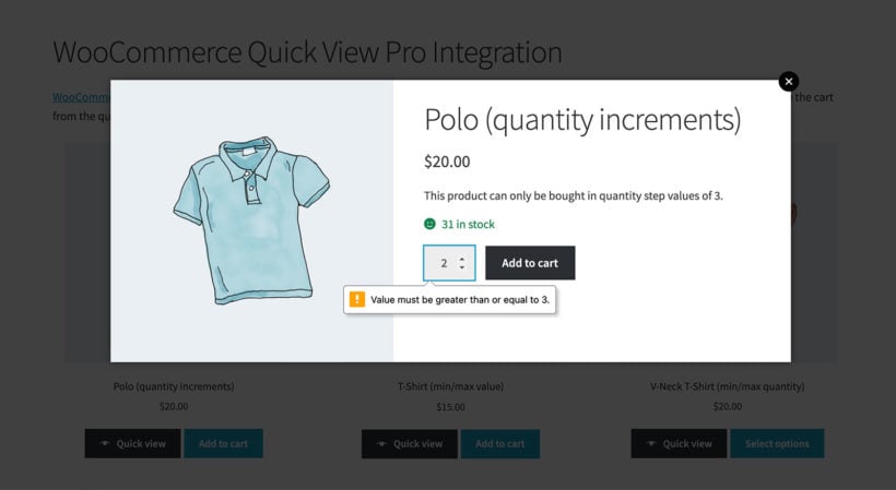 WooCommerce Quick View Pro Quantity Manager