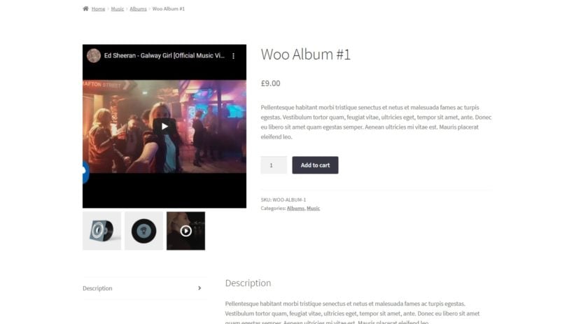 WooCommerce video gallery