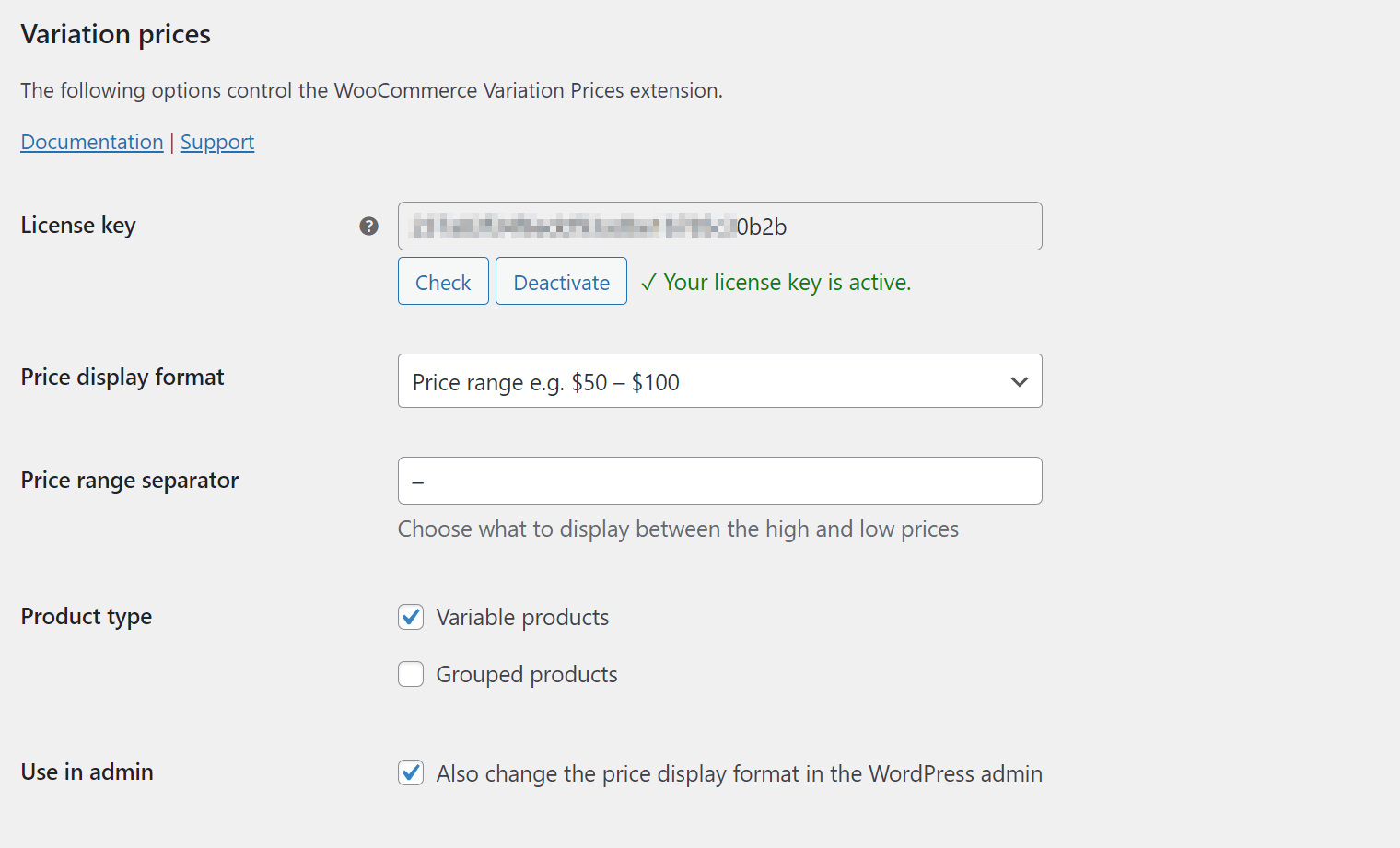 Price range separator