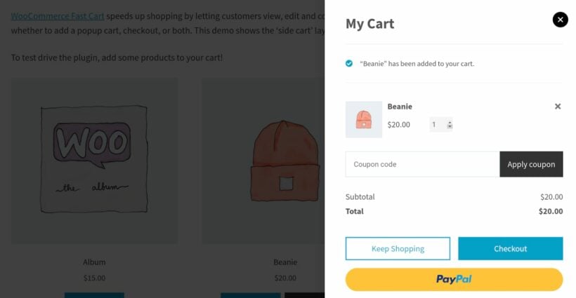 WooCommerce side cart plugin