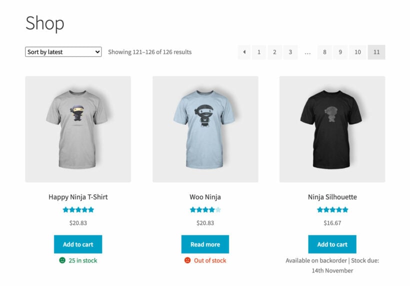 WooCommerce show stock shop category page