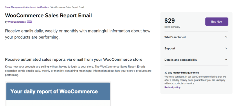 WooCommerce Sales Report Email