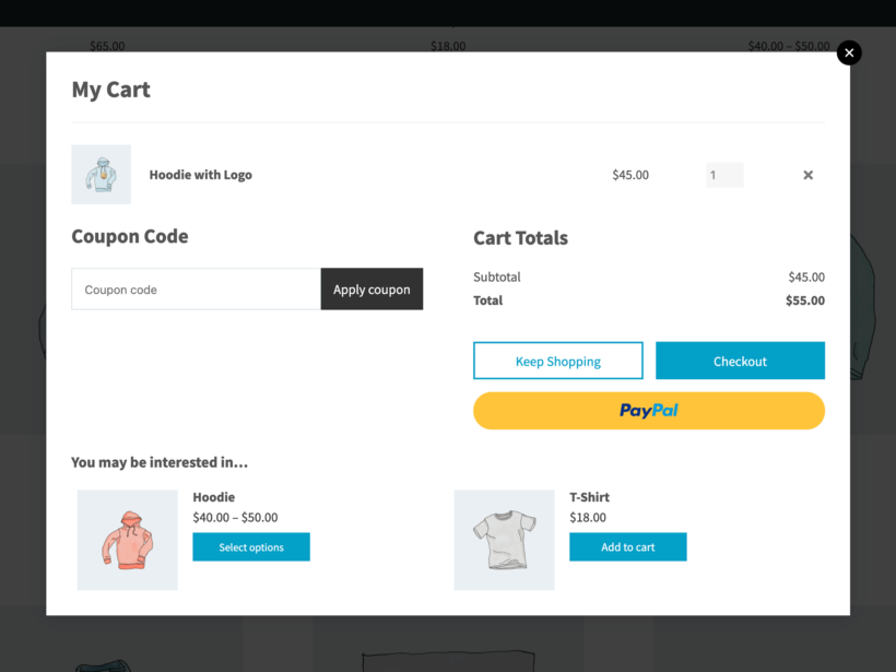 WooCommerce Fast Cart Center Popup