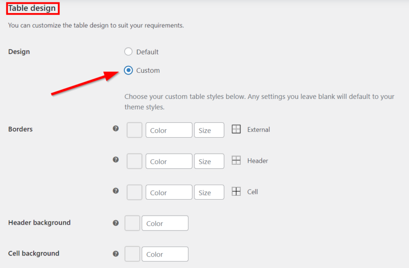 customize woocommerce product table design