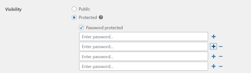 set private wordpress content category password