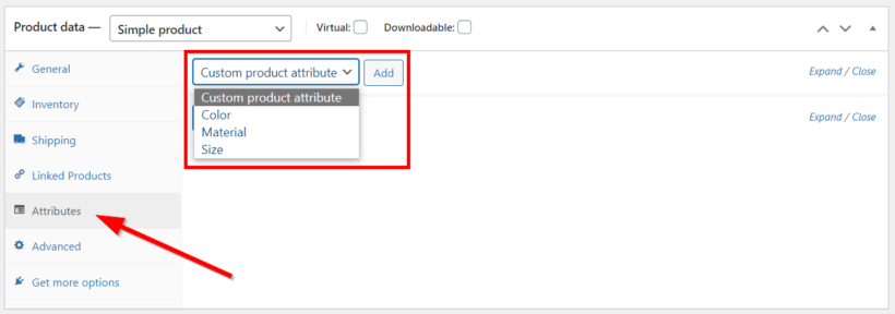 add woocommerce product attribute