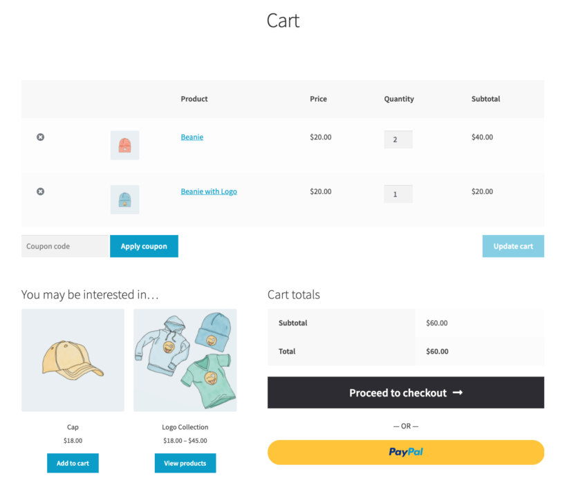 WooCommerce related products: cross-sells in cart