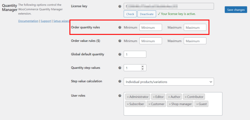 woocommerce quantity manager limit maximum minimum order quantity