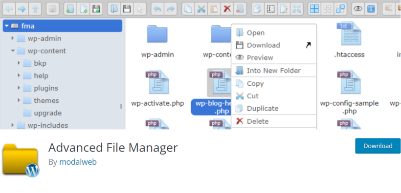 advanced file manager wordpress file sharing plugin