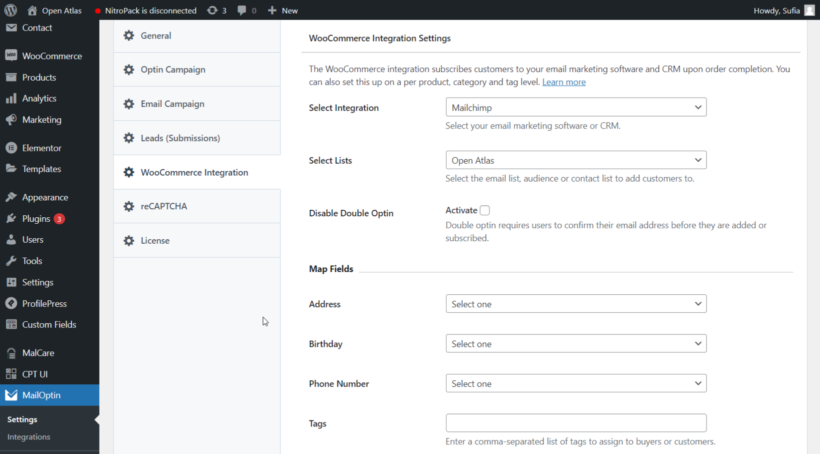 mailoptin woocommerce integration