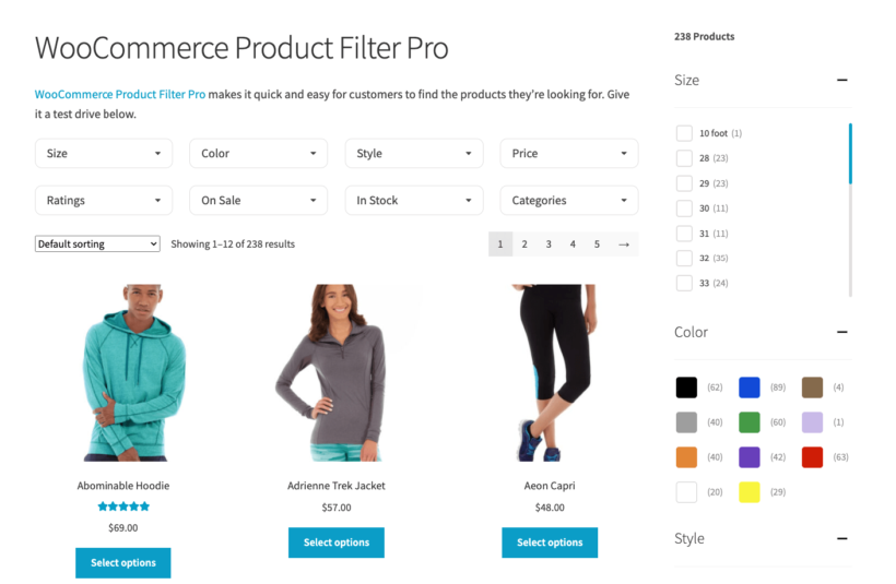 WooCommerce Product Filters demo