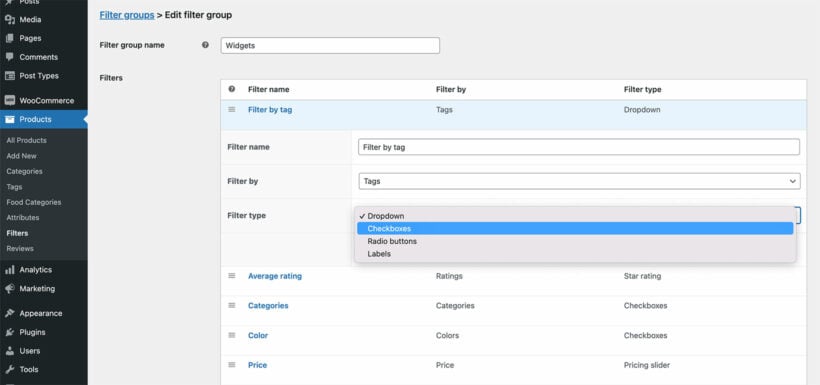 Add tag filter to WooCommerce
