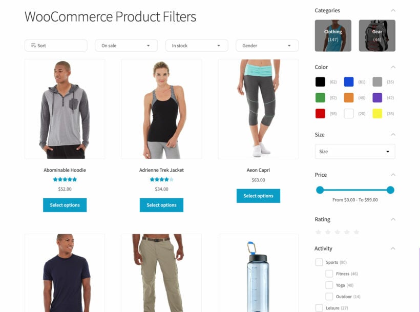 WooCommerce faceted search filters