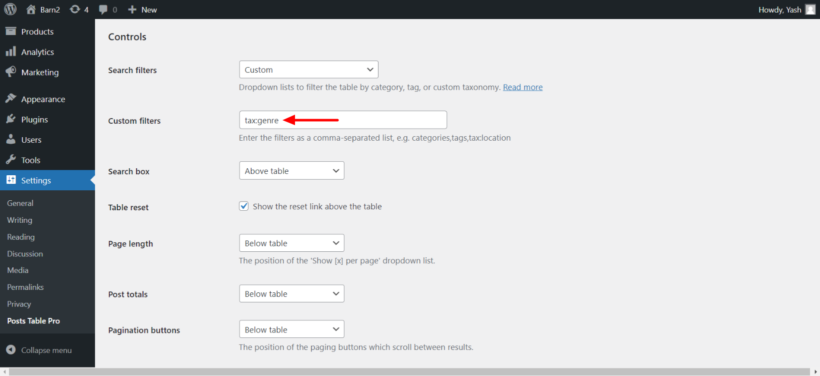 custom taxonomy filter wordpress