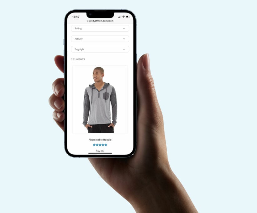 WooCommerce mobile filters above shop