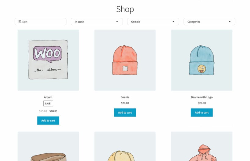 WooCommerce filter by attribute screenshot