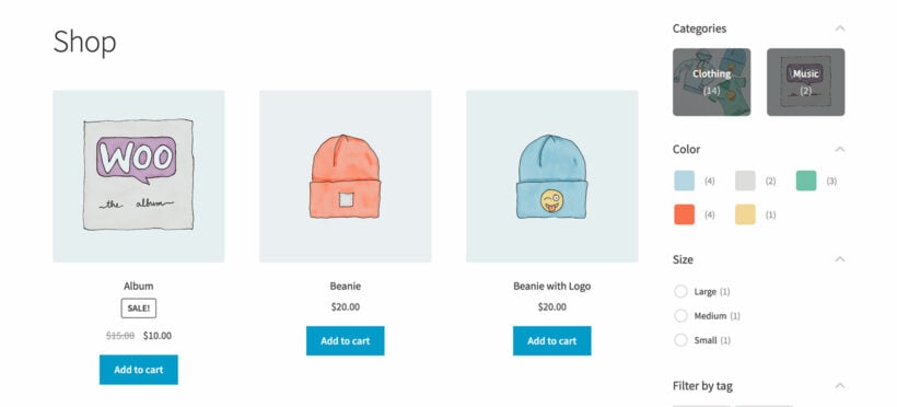 WooCommerce category filter image with name