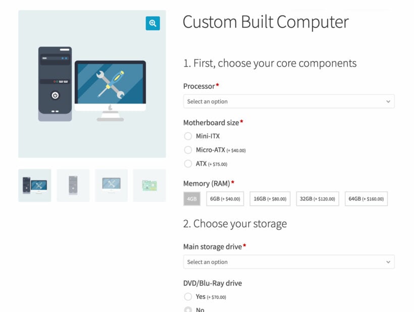 WooCommerce product configurator plugin