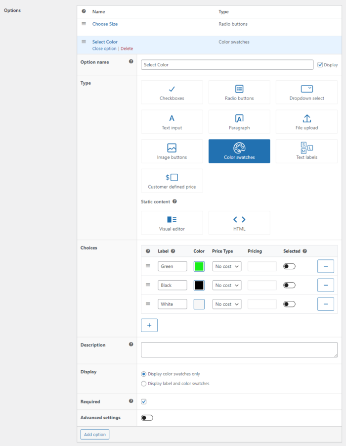 How to Add Radio Buttons to Product Variations in
