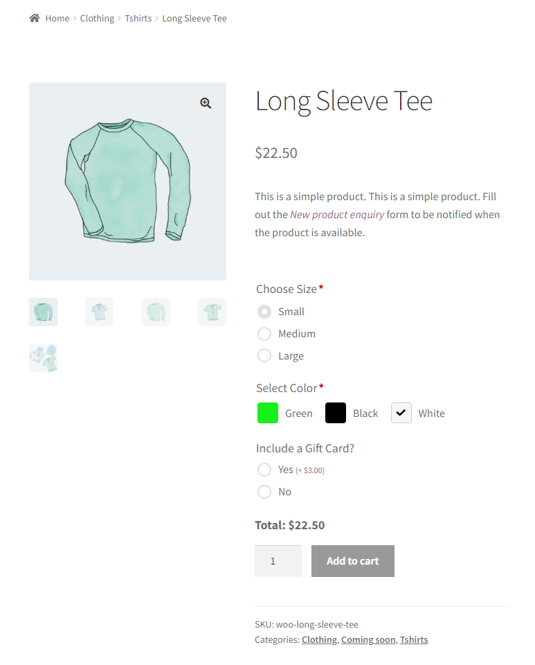 WooCommerce product variation with radio buttons