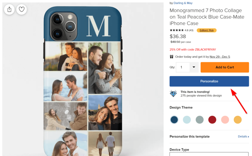 image upload on woocommerce product page mobile phone case