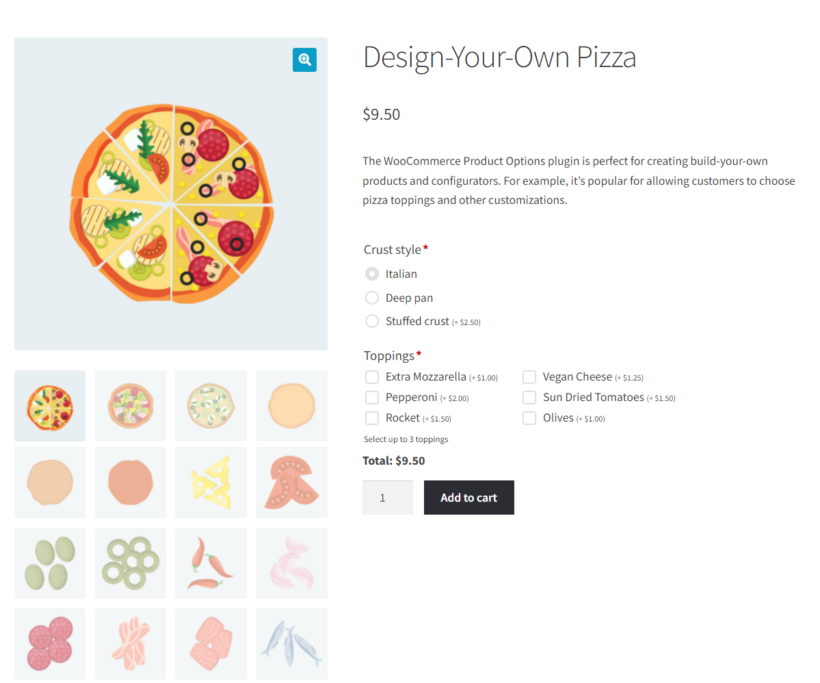 pizza builder design overview