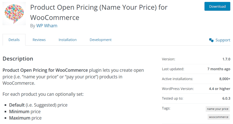 product open pricing for woocommerce