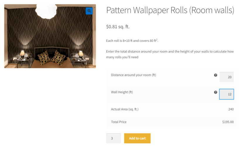 wallpaper woocommerce measurement price calculator plugin