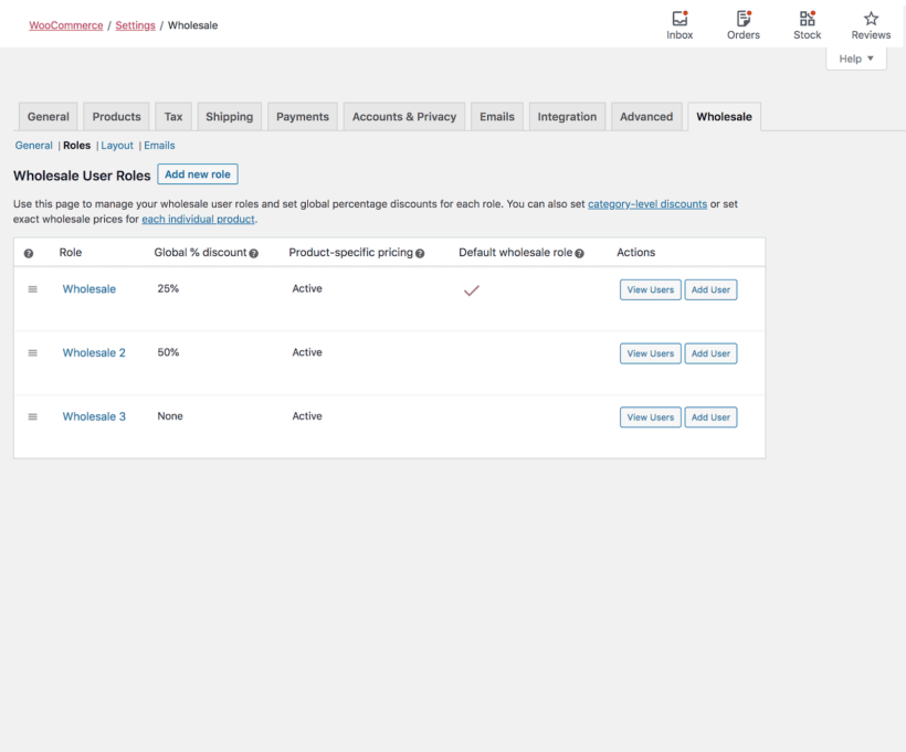 wholesale user roles for WooCommerce 