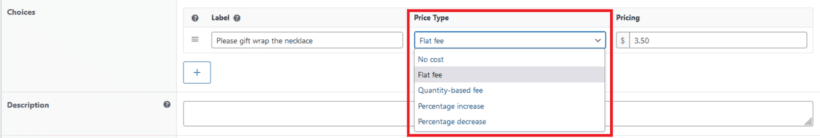 Pricing options