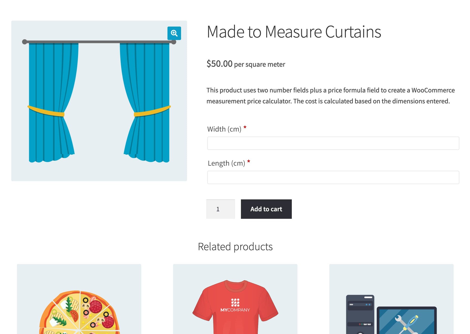 WooCommerce measurement price calculator plugin