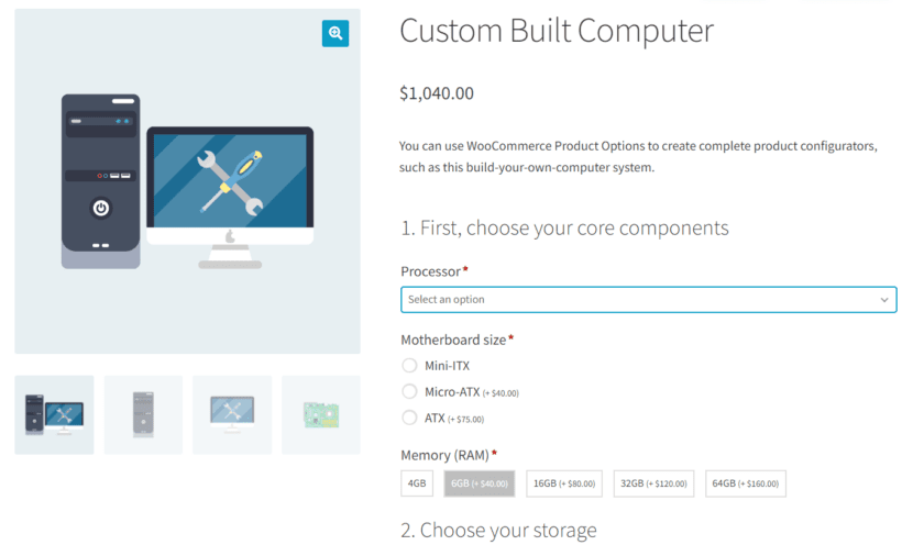 build your computer woocommerce configurable products