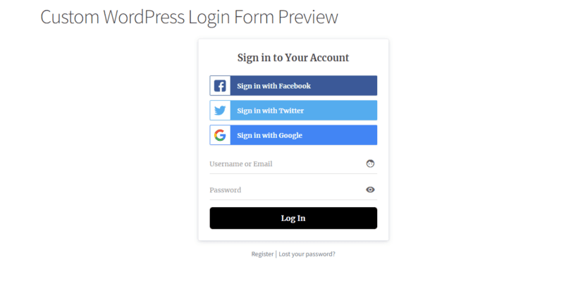 Custom WordPress login form