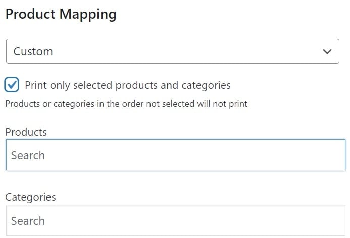 product mapping settings