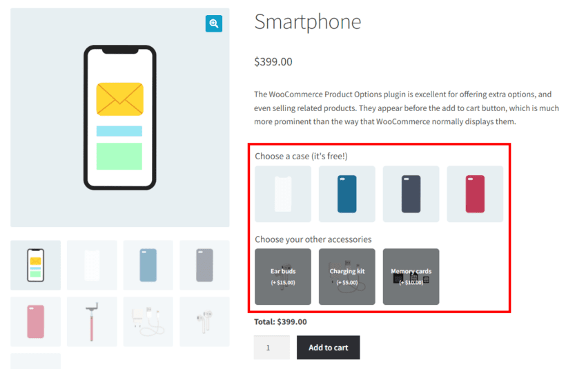 woocommerce product recommendations smartphone example