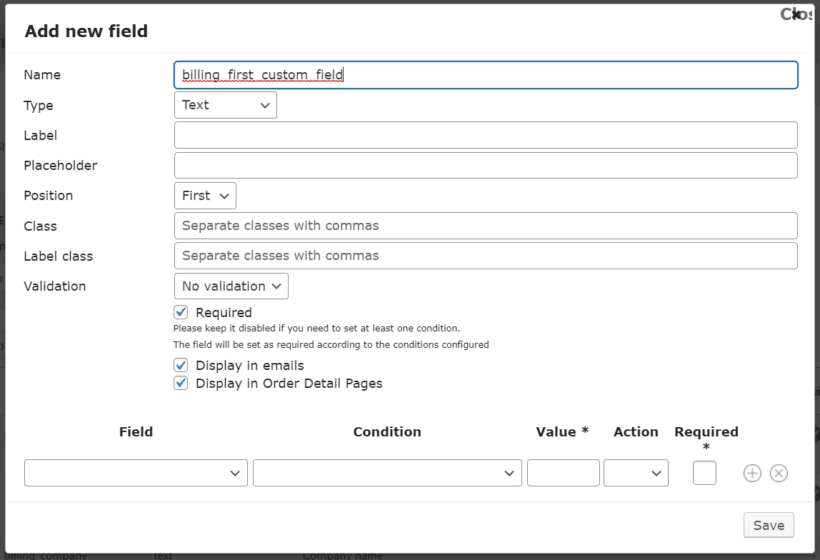 add new custom checkout field